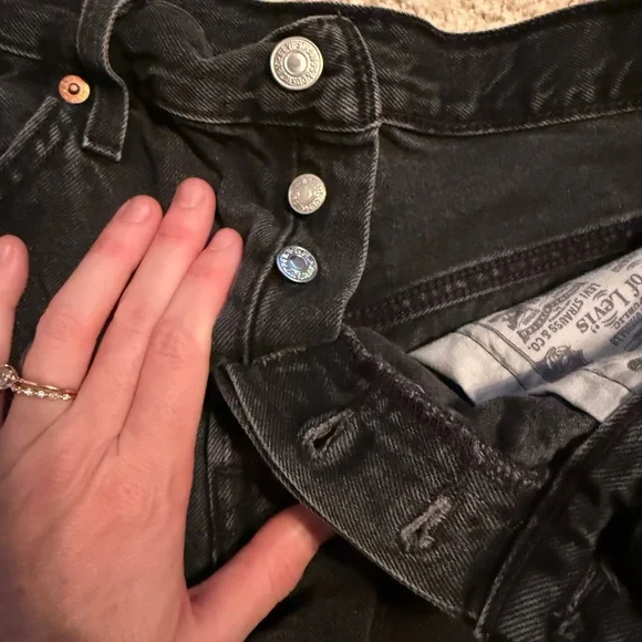 Levi's Black 501 Denim Shorts - Picture 5 of 5